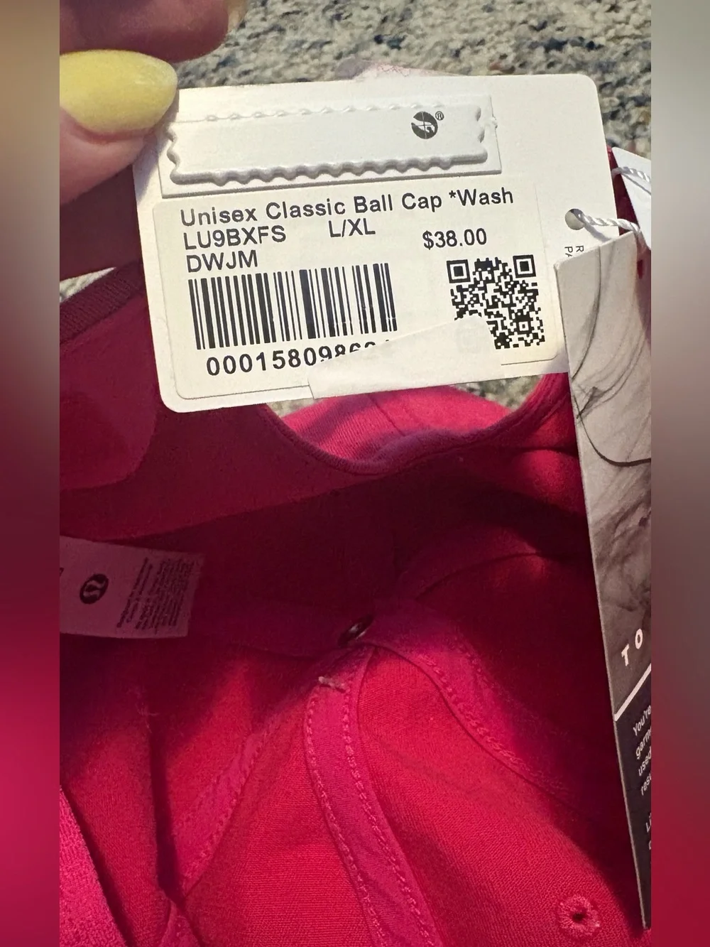 Lululemon Unisex Classic Ball Cap Pink Adjustable Hat L/XL NWT